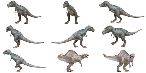 Variety of dinosaur models in different poses