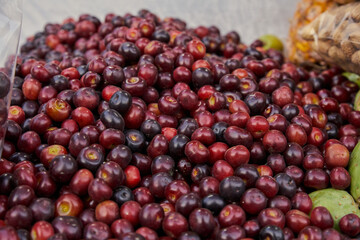 Fresh purple grapes sold in bulk berries