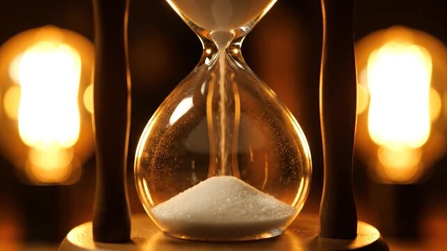 Hourglass Time Lapse - Sand Flowing in a Glass Timer.