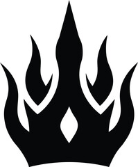 Crown king fire flame vector icon
