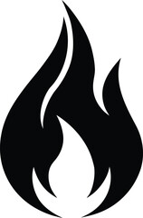 Fire flame vector icon  flat  design on white background