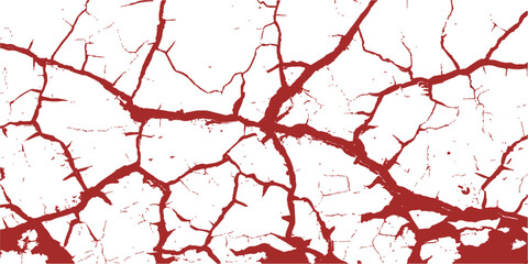 A vibrant red paint texture background with a floral cherry blossom pattern and blood drops splattering on a tree branch illustration