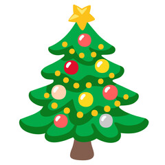 Fully Decorated Realistic Christmas Tree