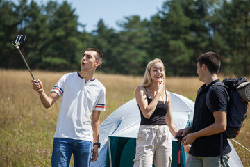 Teenagers Camping in the Mountains &ndash; Outdoor Adventure Lifestyle