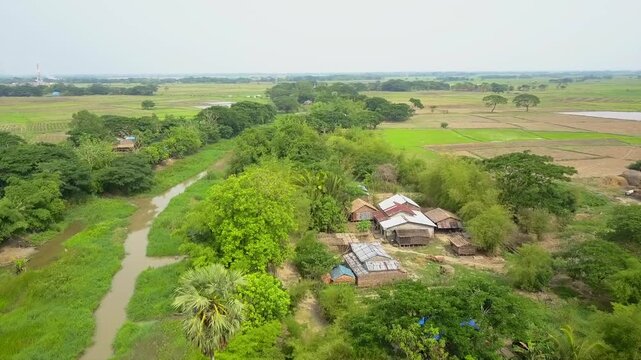  Futuristic aerial view panorama of developing Yangon city , Aerial view of Sule pagoda in downtown, Yangon, Myanmar. Sule Pagoda located in the heart of Yangon, Karaweik royal barge, Kandawgyi Lake, 