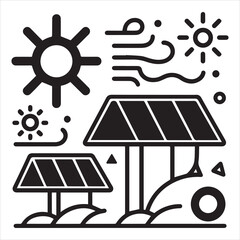 Eco House Solar Panels Renewable Energy Vector