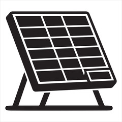 Thin Line Art Solar Panels Green Energy Silhouette