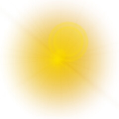 Abstract golden yellow light burst emanating from the center against a dark black background creating a luminous glow effect