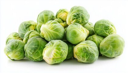 Fototapeta premium Pile of brussels sprouts isolated on white background