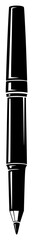 A black and white silhouette of a pencil with a pointed tip, black, brush, eraser, fountain pen, illustration, ink, lipstick, liquid, mark, pen, pencil, writing, against transparent background
