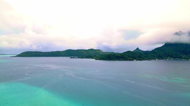 Bora Bora Island Oceanscape Aerial
