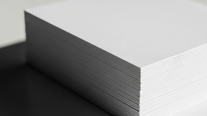 Blank Index Cards Stack Close-Up