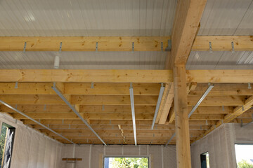 chantier d'une maison &agrave; ossature bois