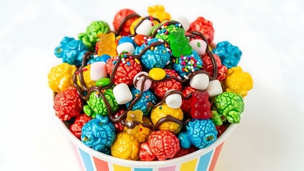 Fototapeta premium colorful sweet popcorn