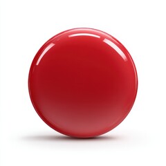 Three-Dimensional Blank Red Sphere: Isolated Round Icon for Buttons and Design Elements
