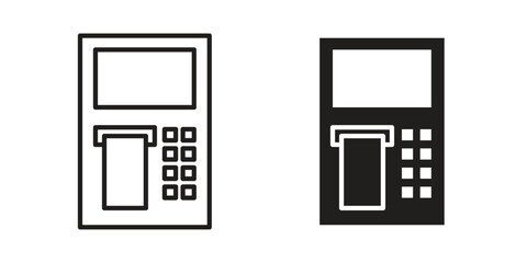 Atm icons vector Collection Clipart Pack. icon with editable line stroke