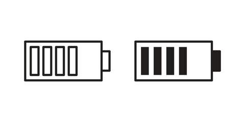 Battery icons vector Collection Clipart Pack. icon with editable line stroke