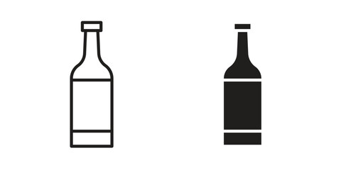 Bottle icons vector Collection Clipart Pack. icon with editable line stroke