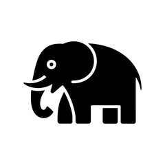 Elephant icon on White Background Vector Art Illustration on white background.	