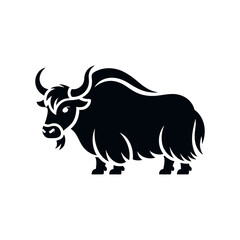Yak icon on White Background Vector Art Illustration on white background.