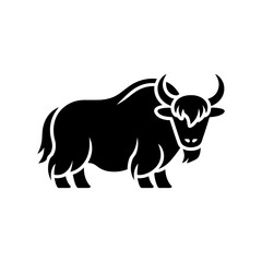Yak icon on White Background Vector Art Illustration on white background.