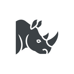 Rhino icon on White Background Vector Art Illustration on white background.