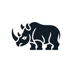 Rhino icon on White Background Vector Art Illustration on white background.