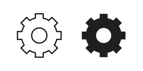Cogwheel icons vector Collection Clipart Pack. icon with editable line stroke