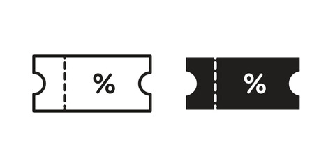 Coupon icons vector Collection Clipart Pack. icon with editable line stroke