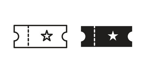 Event ticket icons vector Collection Clipart Pack. icon with editable line stroke