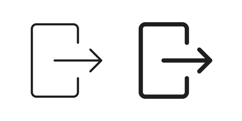 Exit icons vector Collection Clipart Pack. icon with editable line stroke