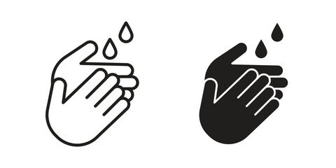Obraz premium Handwashing icons vector Collection Clipart Pack. icon with editable line stroke
