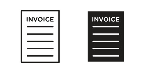Invoice payment icons vector Collection Clipart Pack. icon with editable line stroke