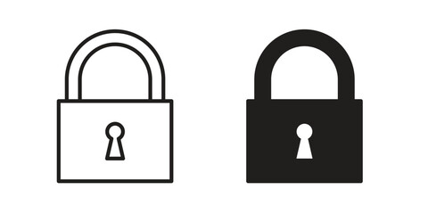 Lock closed icons vector Collection Clipart Pack. icon with editable line stroke