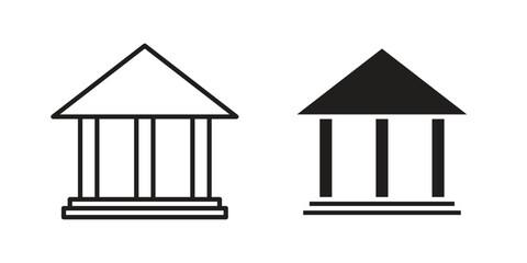 Museum icons vector Collection Clipart Pack. icon with editable line stroke