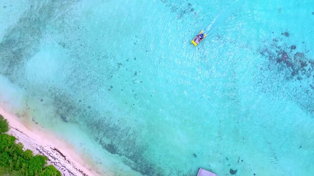 Aerial View of Motu Tapu a Private Island in Bora Bora