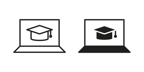 Online course icons vector Collection Clipart Pack. icon with editable line stroke