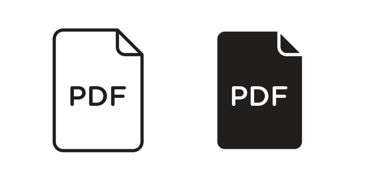 PDF file icons vector Collection Clipart Pack. icon with editable line stroke