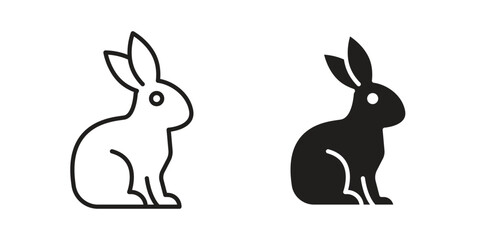 Fototapeta premium Rabbit icons vector Collection Clipart Pack. icon with editable line stroke