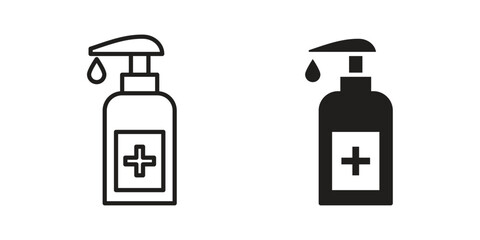 Sanitizer icons vector Collection Clipart Pack. icon with editable line stroke