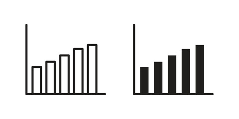 Statistics icons vector Collection Clipart Pack. icon with editable line stroke