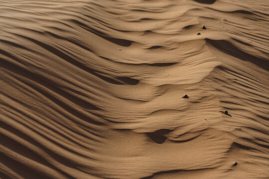 dune de sable en gros plan, ondulation &agrave; la surface