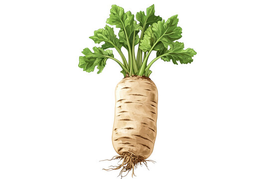 Horseradish Root Illustration Vector Isolated on Transparent Background