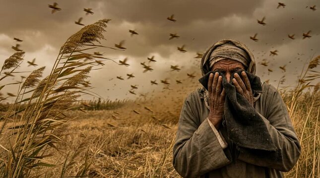 Swarms of Locusts Devour Crops, The Plague of Moses