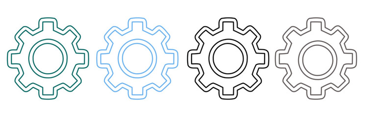 setting icon set  multiple stroke collection