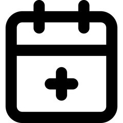 Calendar plus icon - add event schedule outline