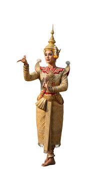 A thai classical dancer performing