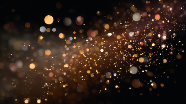 Abstract holiday dark background with bokeh.	