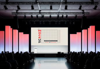 Conference Screen with Public Mockup
