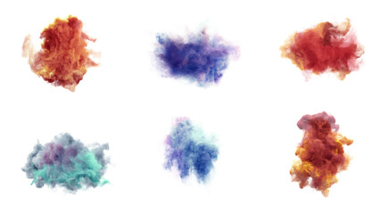 beautiful and colorful liquid-flow smoke effect isolated transparent background, editable vector artwork ai illustration file, fluid multicolor mist vapor wave design